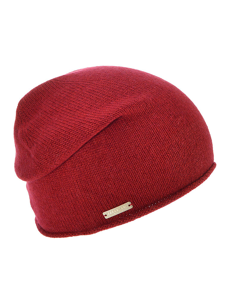 SEEBERGER Kaschmir Mütze - Haube rot