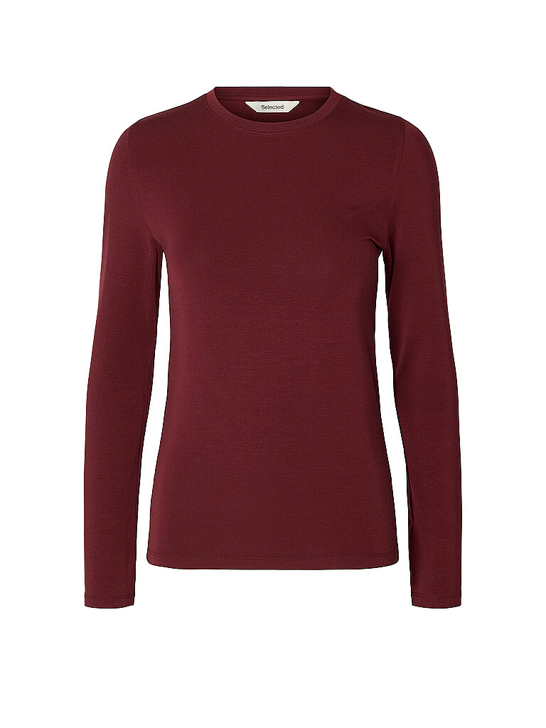 SELECTED FEMME Langarmshirt SLWMANJA dunkelrot | S