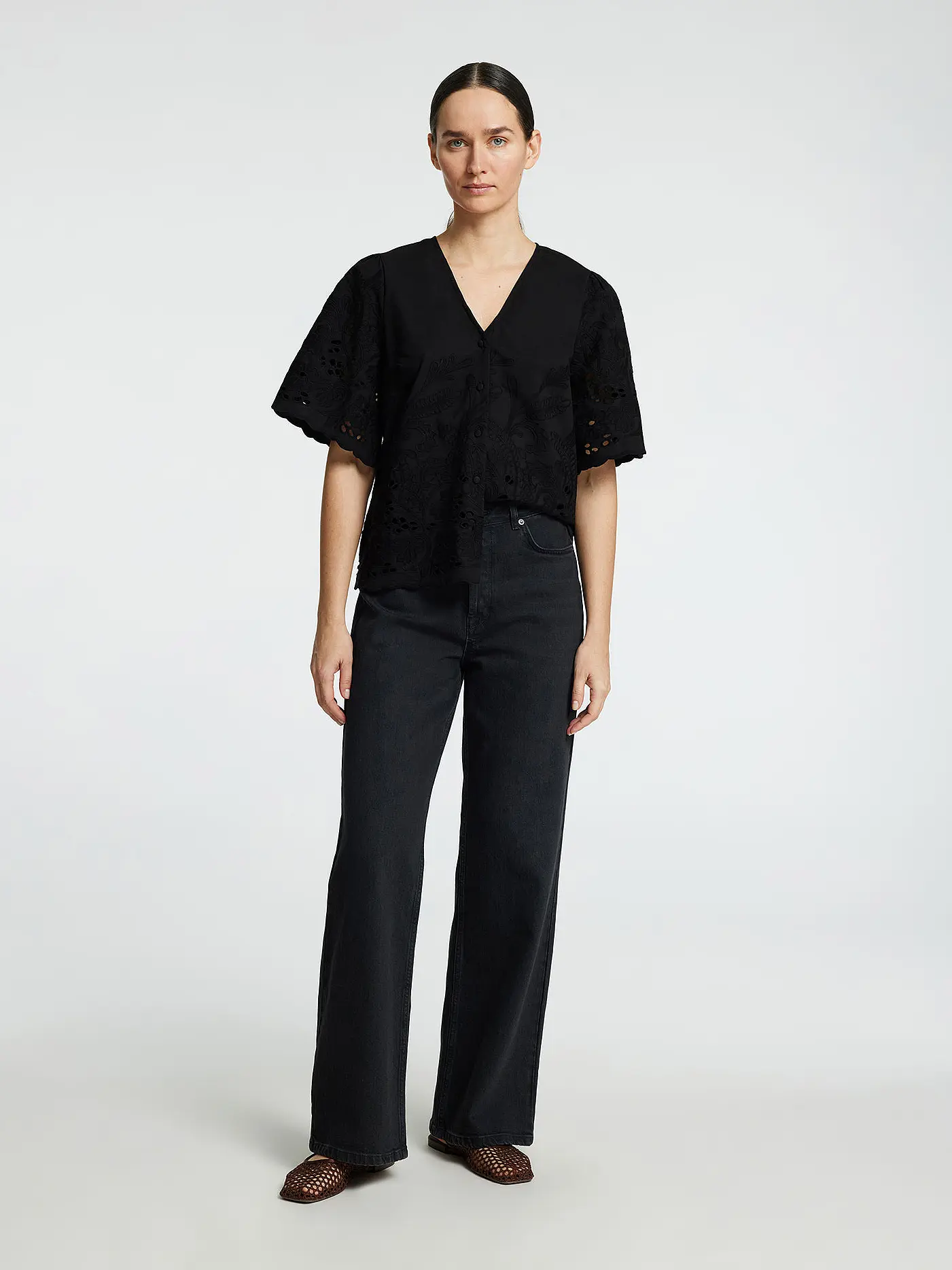 SELECTED FEMME | Bluse SLFDAHLIA BRODERI | schwarz
