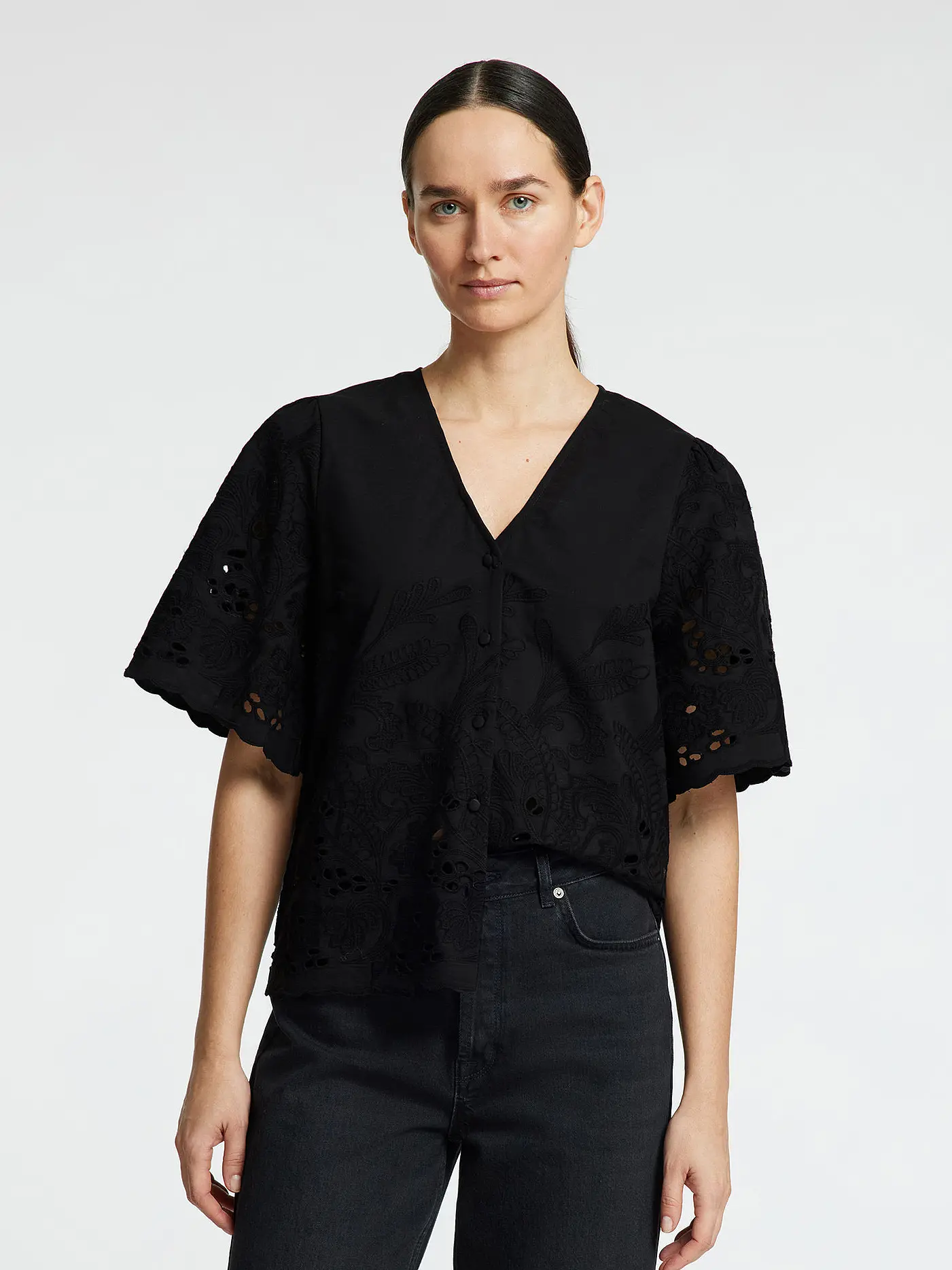 SELECTED FEMME | Bluse SLFDAHLIA BRODERI | schwarz