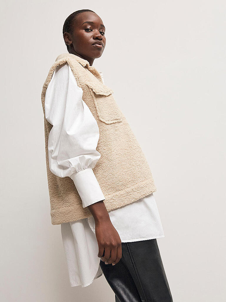 SELECTED FEMME | Gilet - Weste in Felloptik SLFJANY  | beige