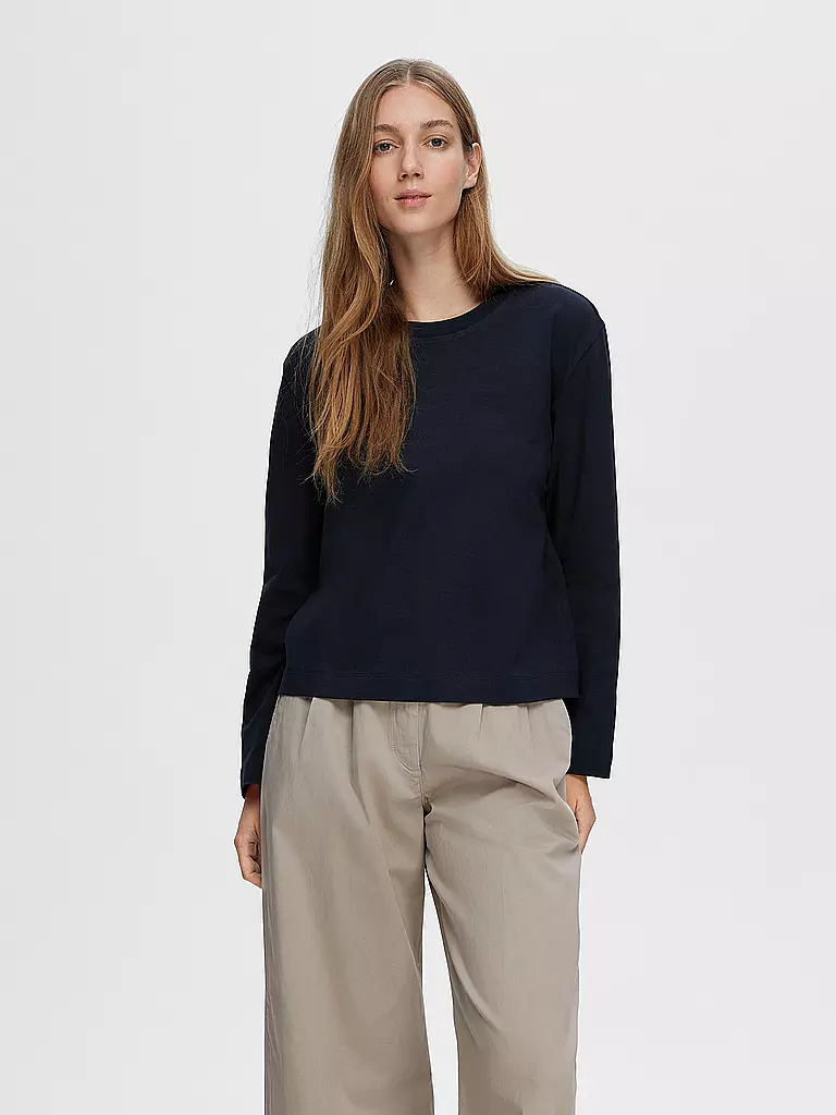 SELECTED FEMME | Langarmshirt SLFESSENTIAL | dunkelblau