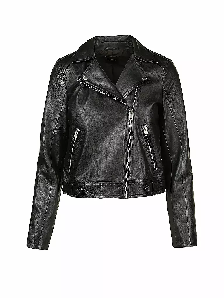 SELECTED FEMME | Lederjacke  | schwarz