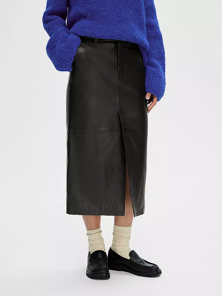 SELECTED FEMME | Lederrock SLFROBI | schwarz