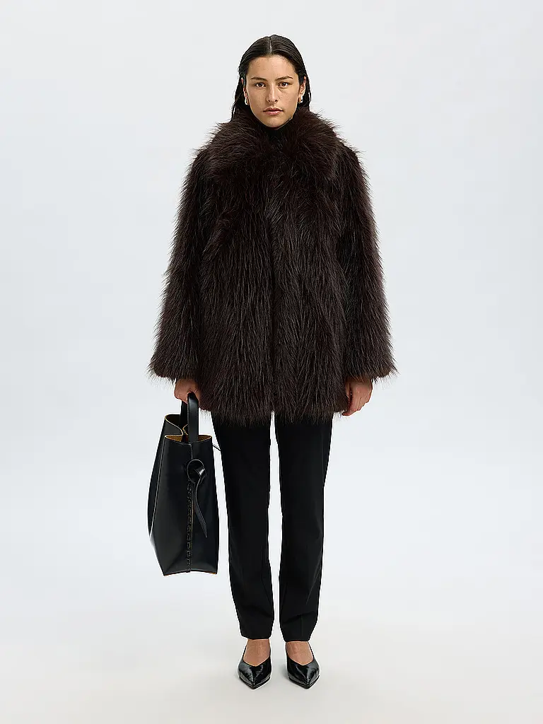 SELECTED FEMME | Mantel in Felloptik SLFBREA  | braun
