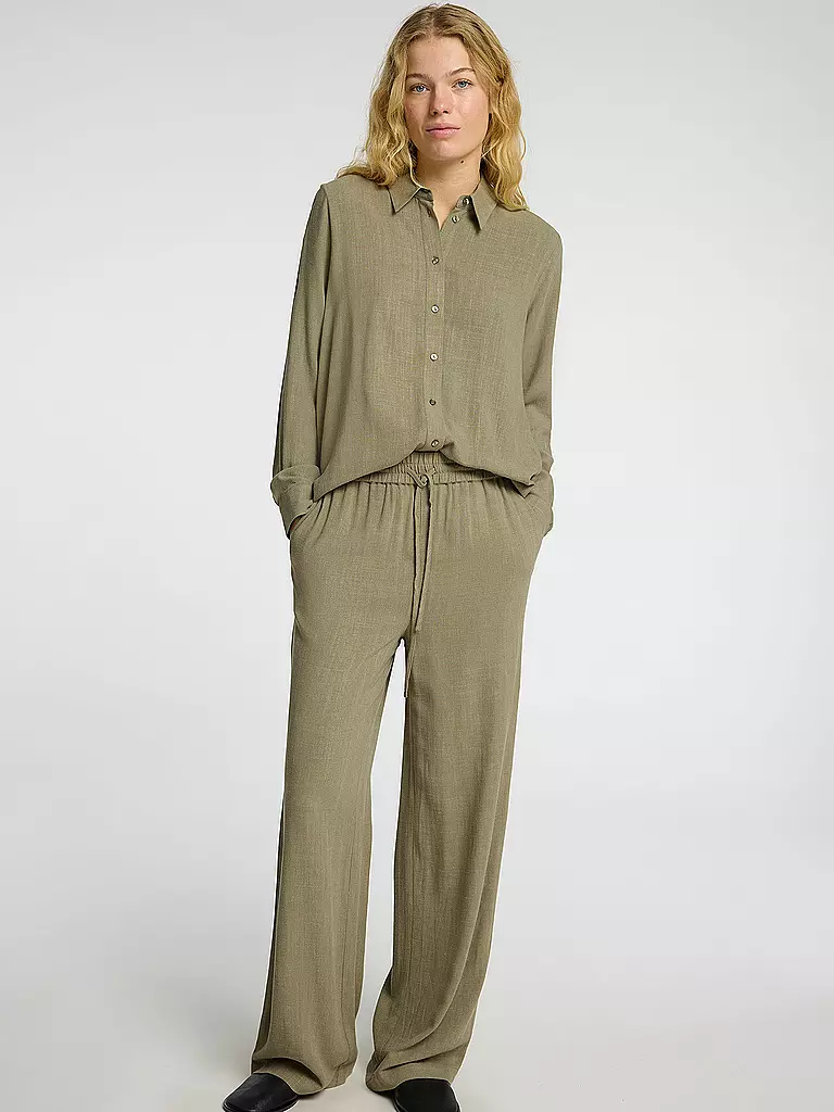 SELECTED FEMME | Marlenehose Wide Leg SLFVIVA-GULIA  | olive