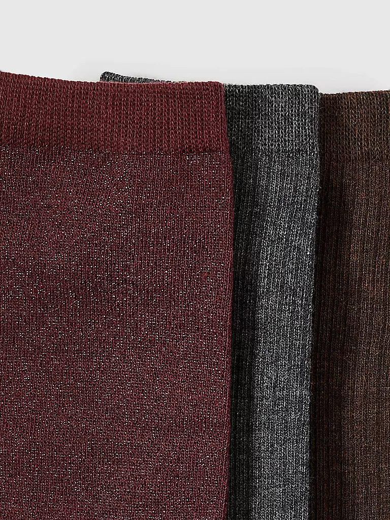 SELECTED FEMME | Socken SLFESTHER 3er Pkg. fig | dunkelrot
