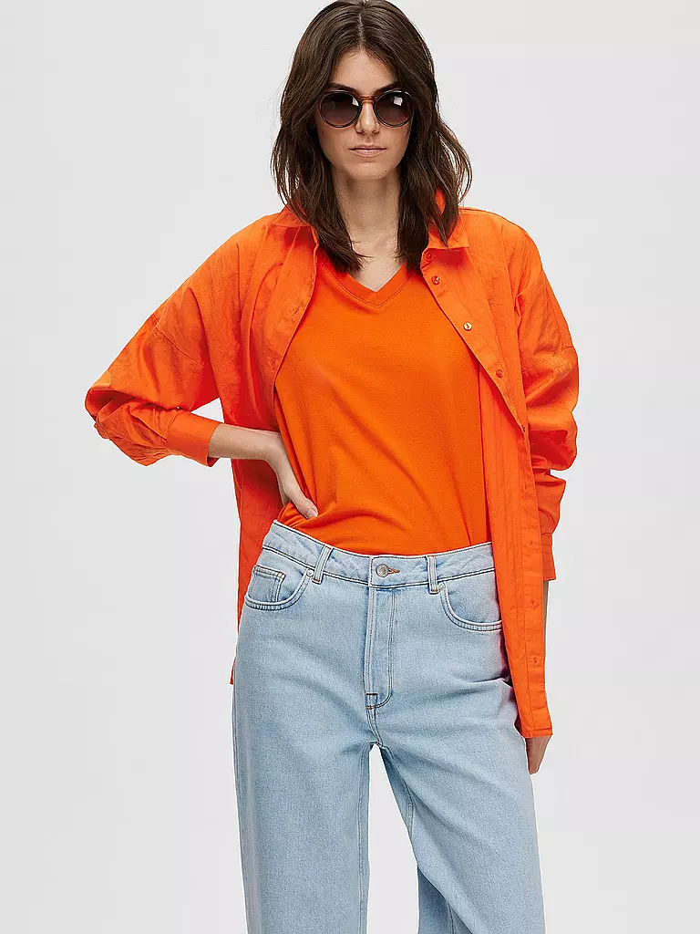 SELECTED FEMME | T-Shirt  SLFESSENTIAL | orange