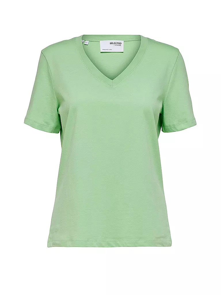 SELECTED FEMME | T-Shirt SLFESSENTIAL | hellgrün