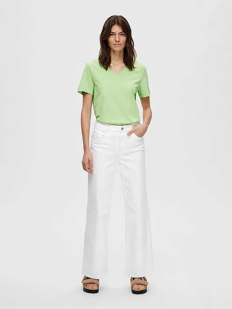 SELECTED FEMME | T-Shirt SLFESSENTIAL | hellgrün