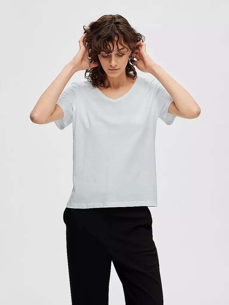 SELECTED FEMME | T-Shirt SLFESSENTIAL | weiss