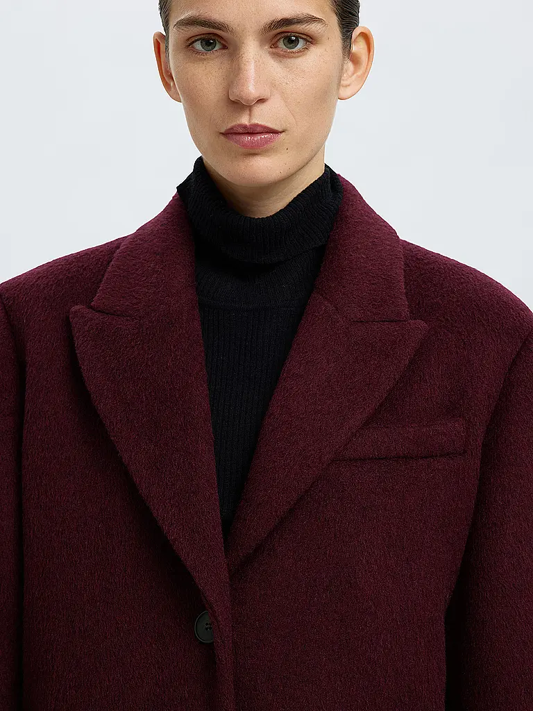 SELECTED FEMME | Wollmantel | dunkelrot