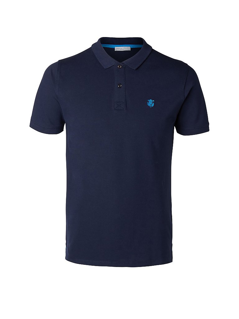 SELECTED Poloshirt Aro blau | S