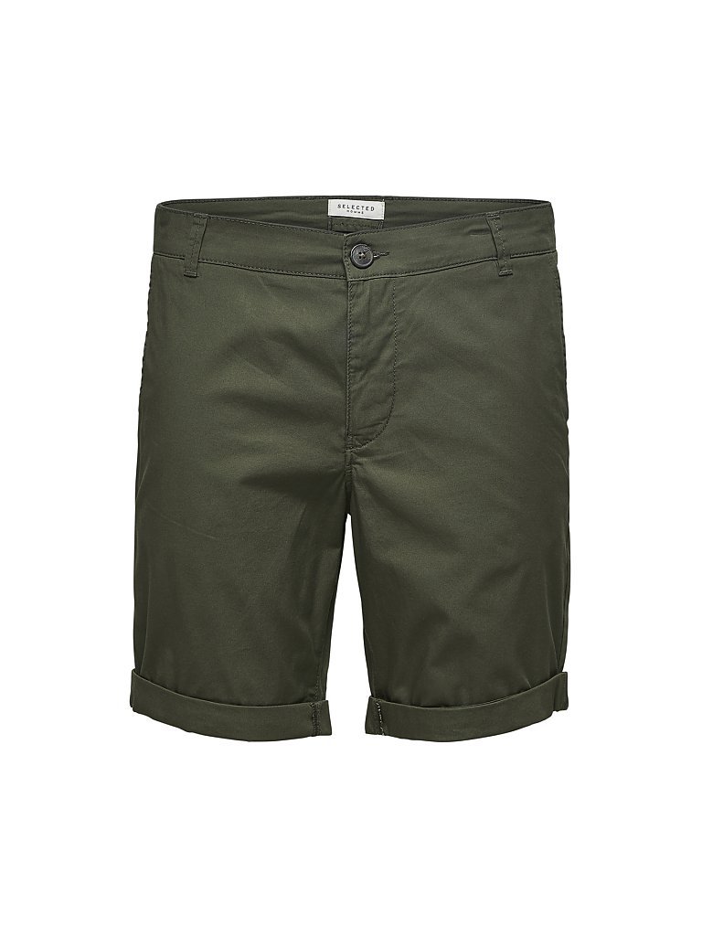 SELECTED Short Straight-Fit SLHPARIS olive | M