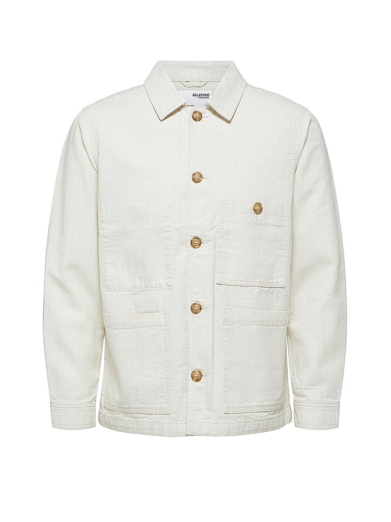 SELECTED Overshirt weiß | L