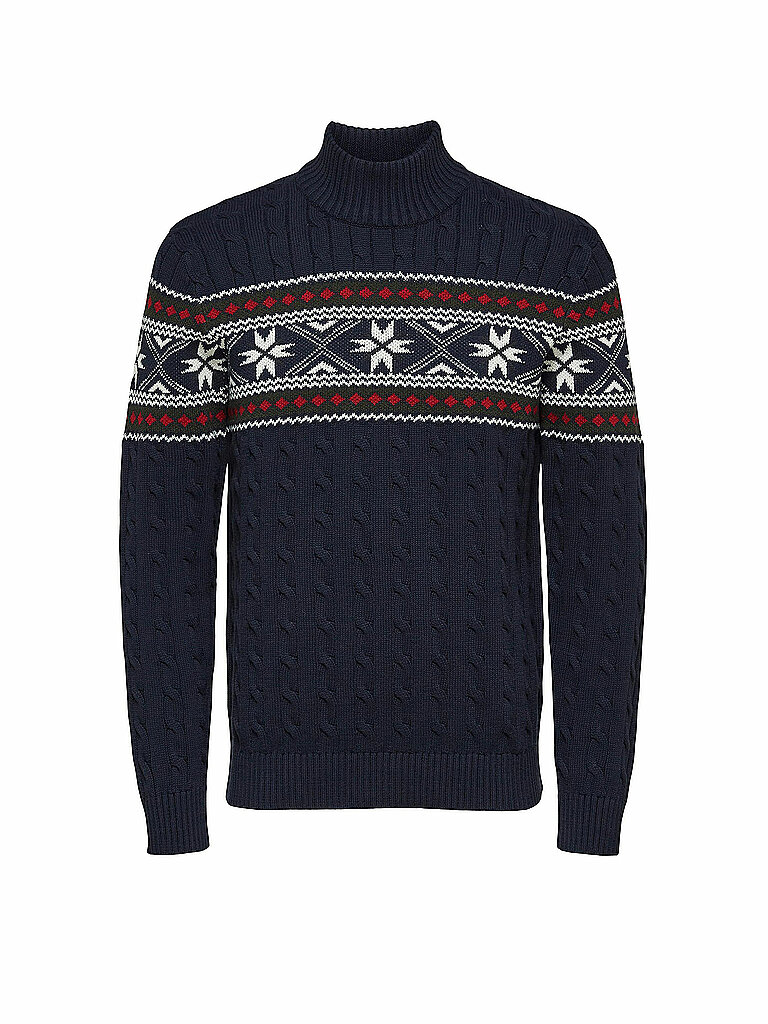 SELECTED Stehkragenpullover SLHFLAKE  blau | L