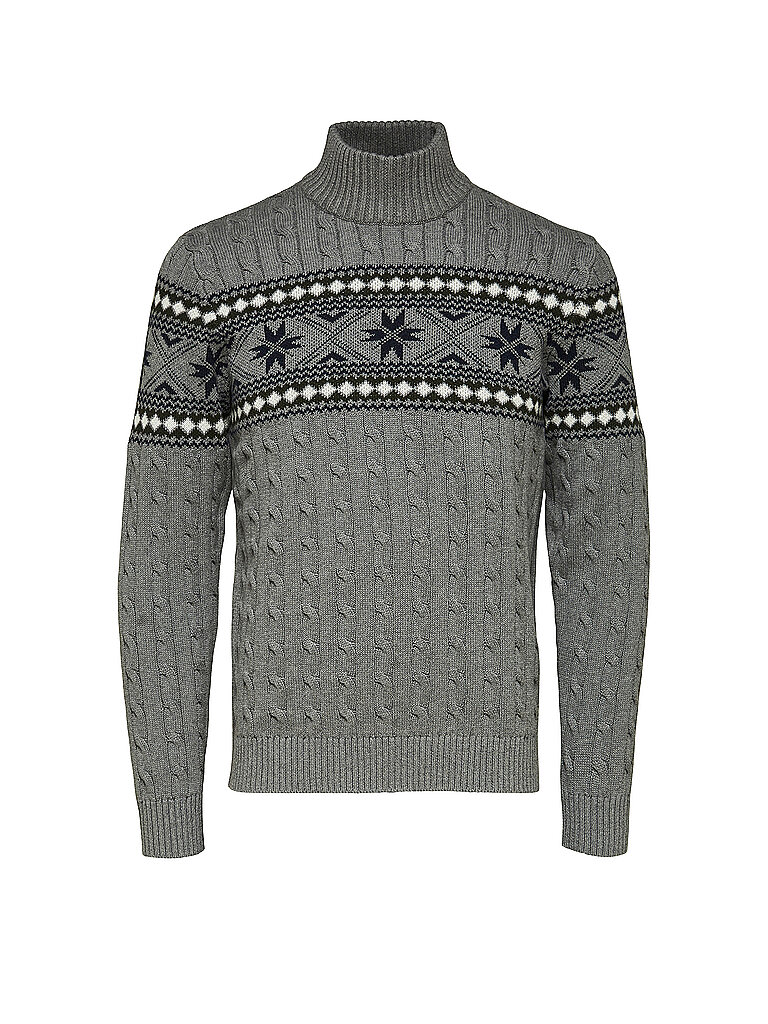 SELECTED Stehkragenpullover SLHFLAKE  grau | L