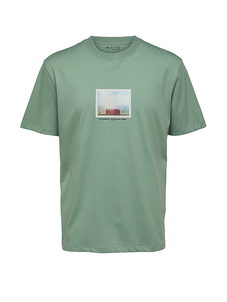 SELECTED T-Shirt SLHRELAXDENTON grün | L