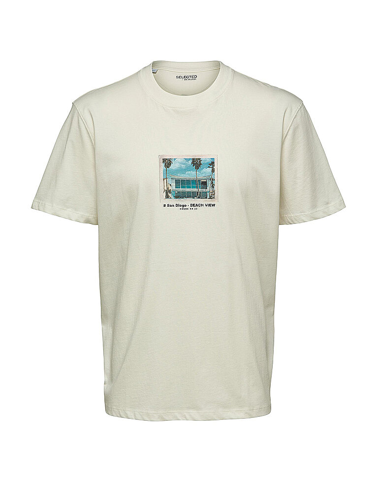 SELECTED T-Shirt SLHRELAXDENTON beige | L