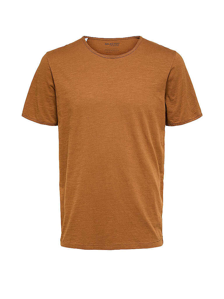 SELECTED T-Shirt SLHMORGEN braun | L