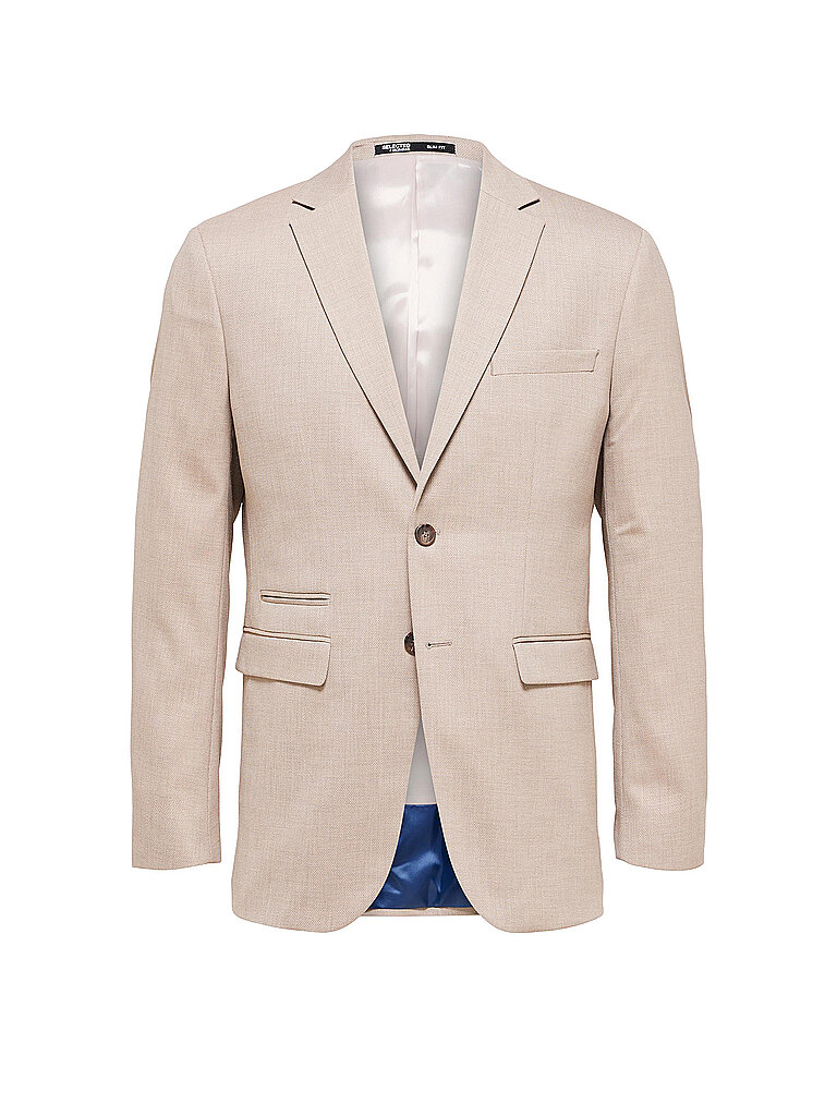 Baukasten-Sakko Herren Slim Fit beige strukturiert
