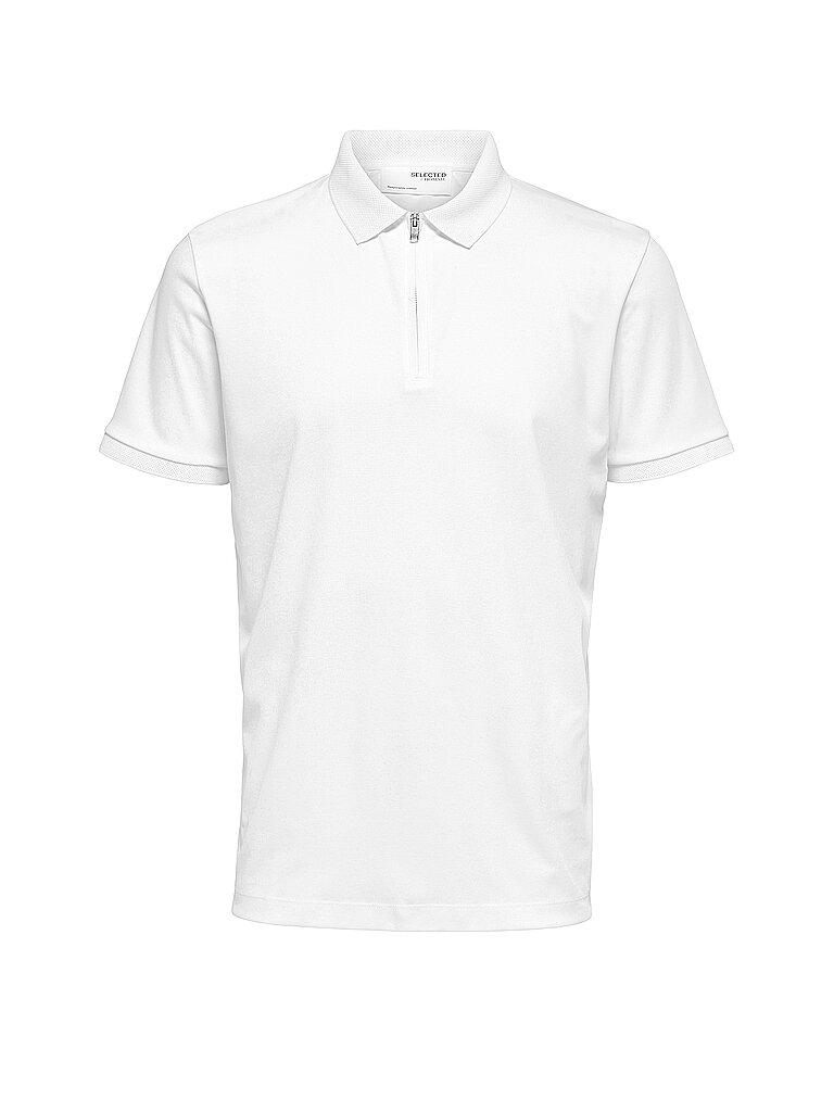 SELECTED Poloshirt Reißverschluss-Detail für Herren weiß L