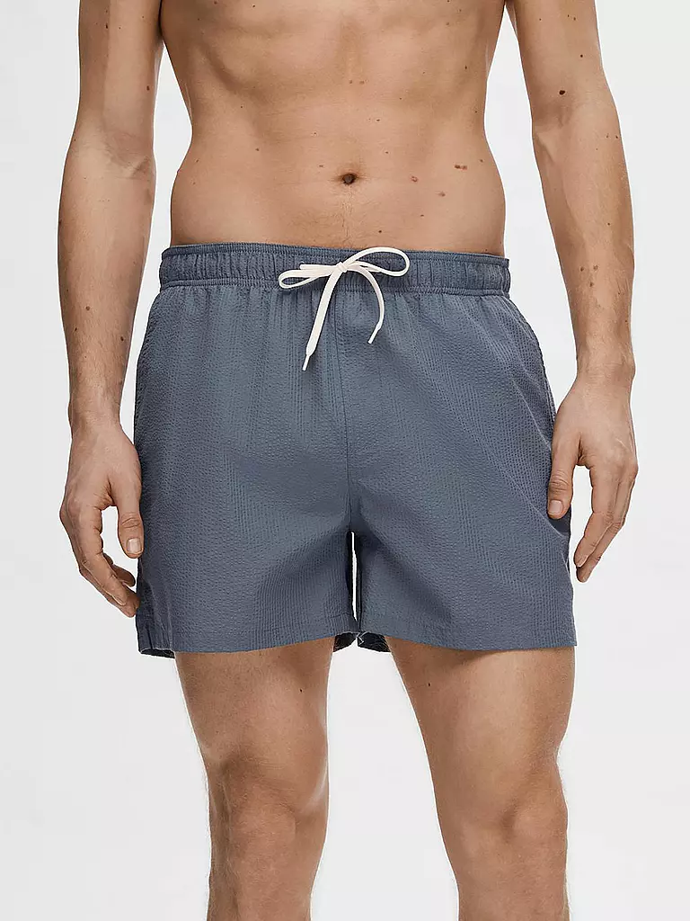 SELECTED | Badeshorts SLHCOOPER-SEERSUCKER | blau