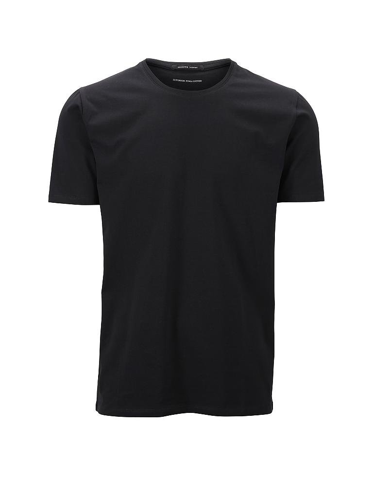 SELECTED | Basic T-Shirt "SLHPIMA" | schwarz