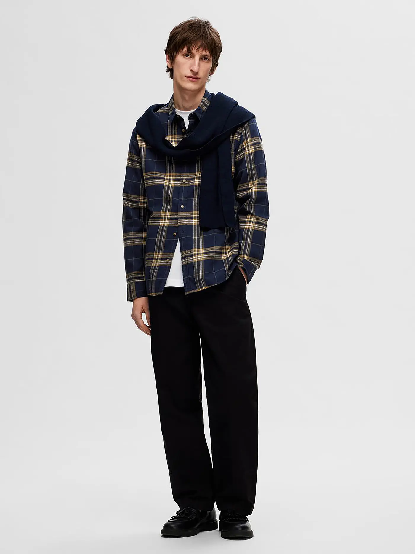 SELECTED | Flanellhemd Slim Fit SLHSLIMOWEN | dunkelblau