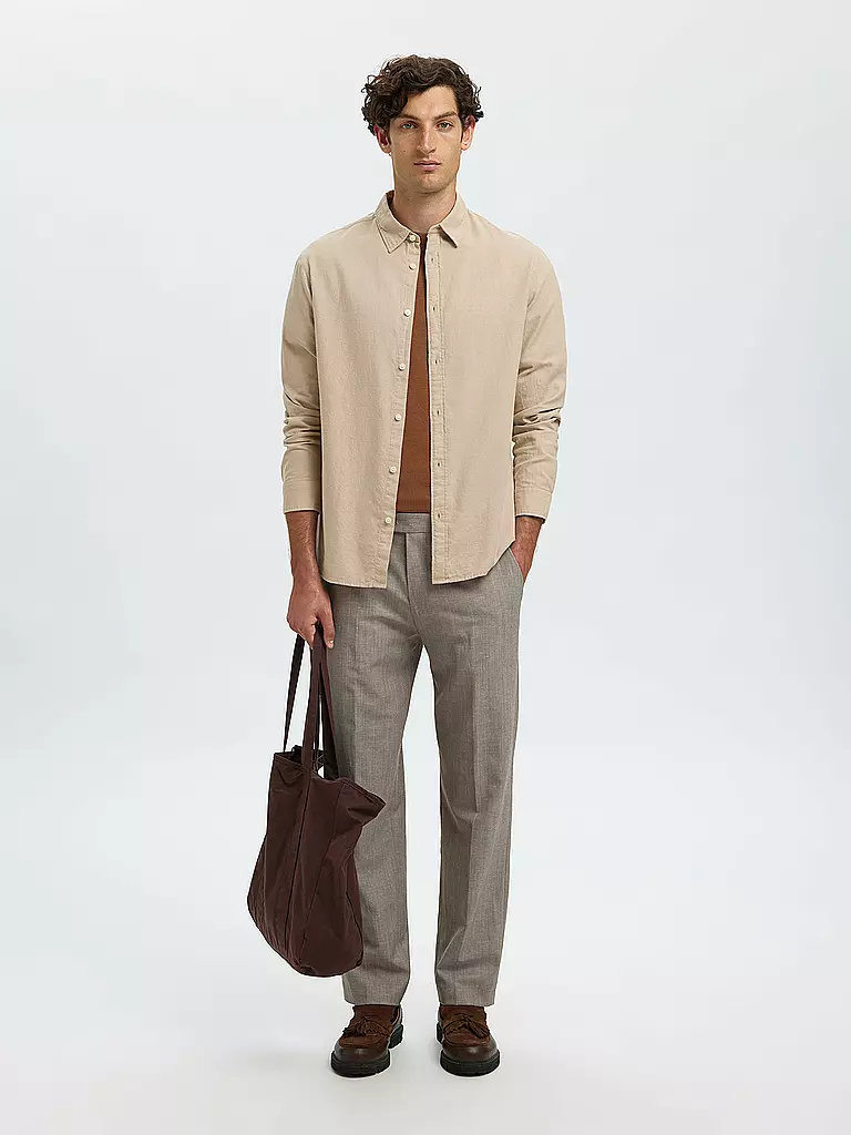 SELECTED | Flanellhemd Slim Fit SLHSLIMOWEN | creme