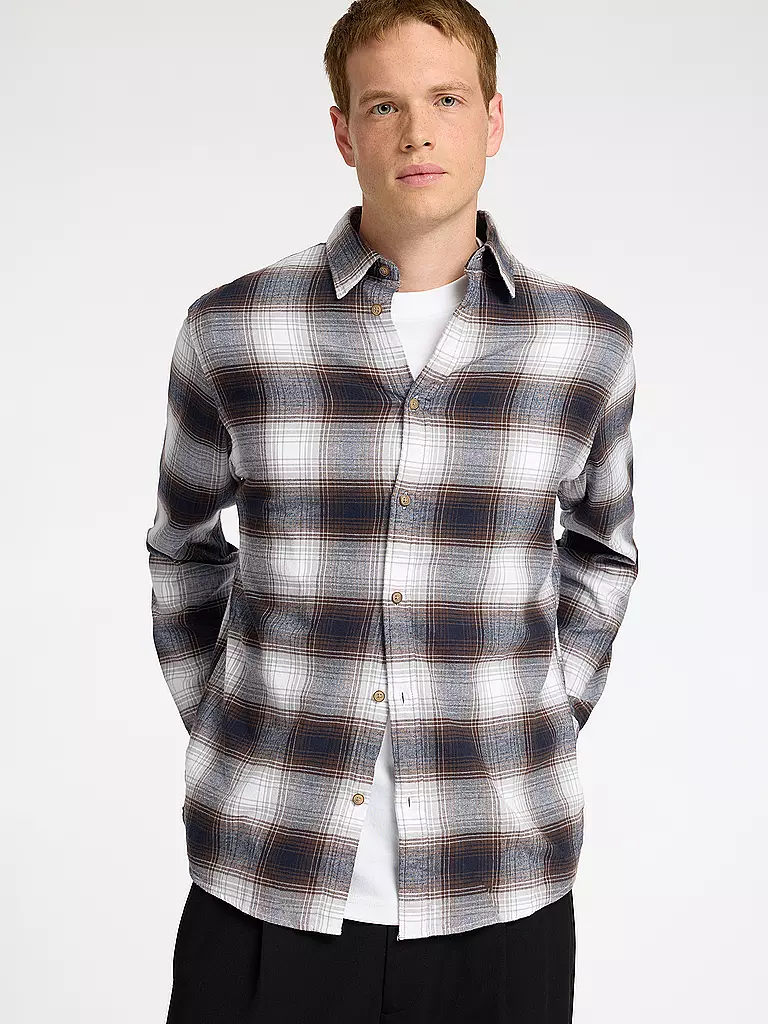 SELECTED | Flanellhemd Slim Fit SLHSLIMOWEN | dunkelblau