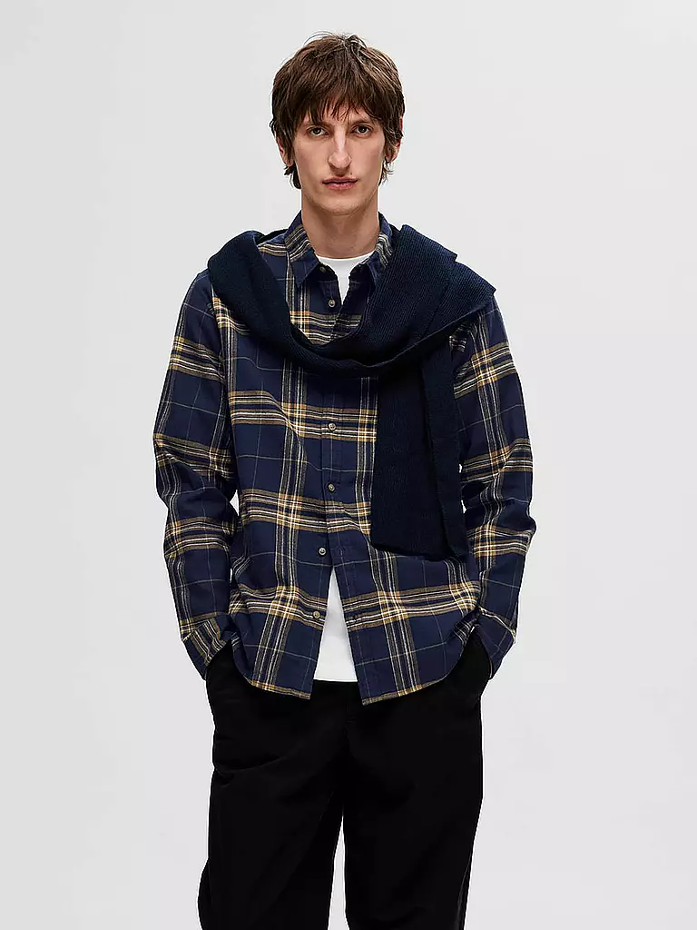 SELECTED | Flanellhemd Slim Fit SLHSLIMOWEN | hellbraun