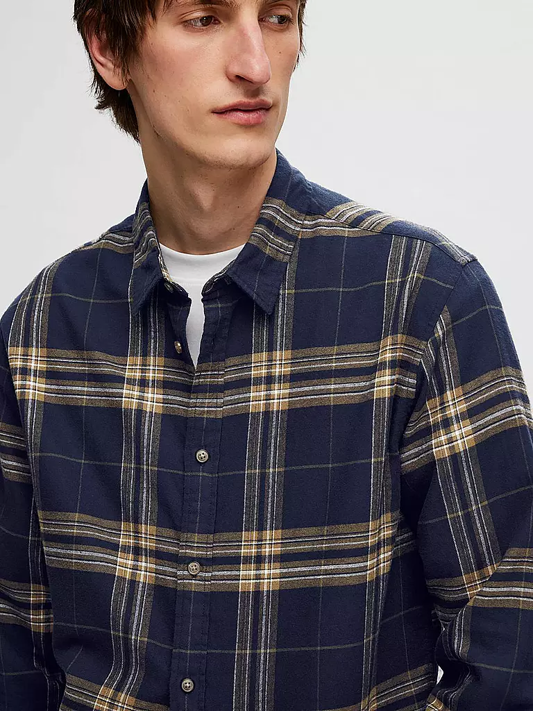 SELECTED | Flanellhemd Slim Fit SLHSLIMOWEN | hellbraun