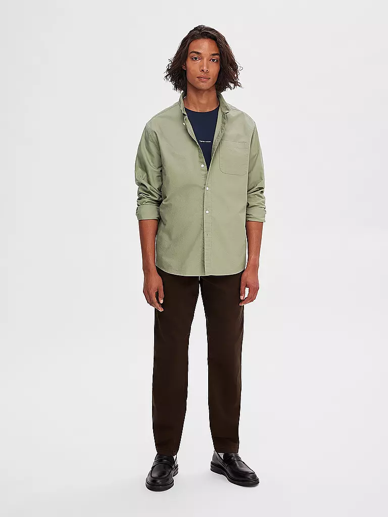 SELECTED | Hemd Slim Fit SLHREGRICK-OX | olive