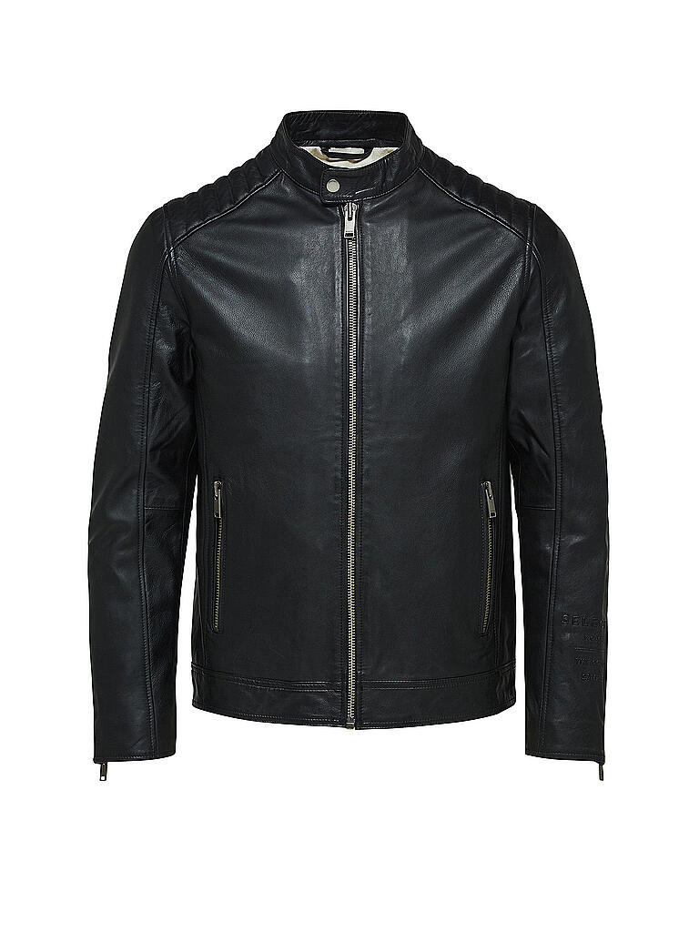 SELECTED | Lederjaccke " SLHICONIC  " | schwarz