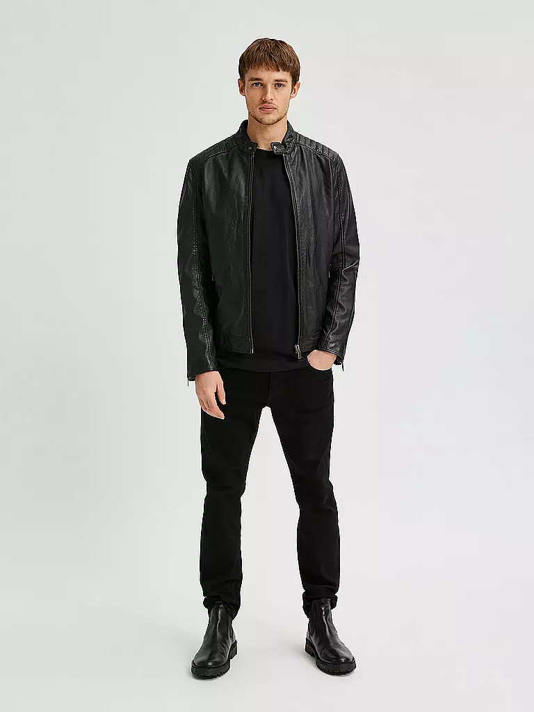 SELECTED | Lederjacke SLHICONIC  | schwarz