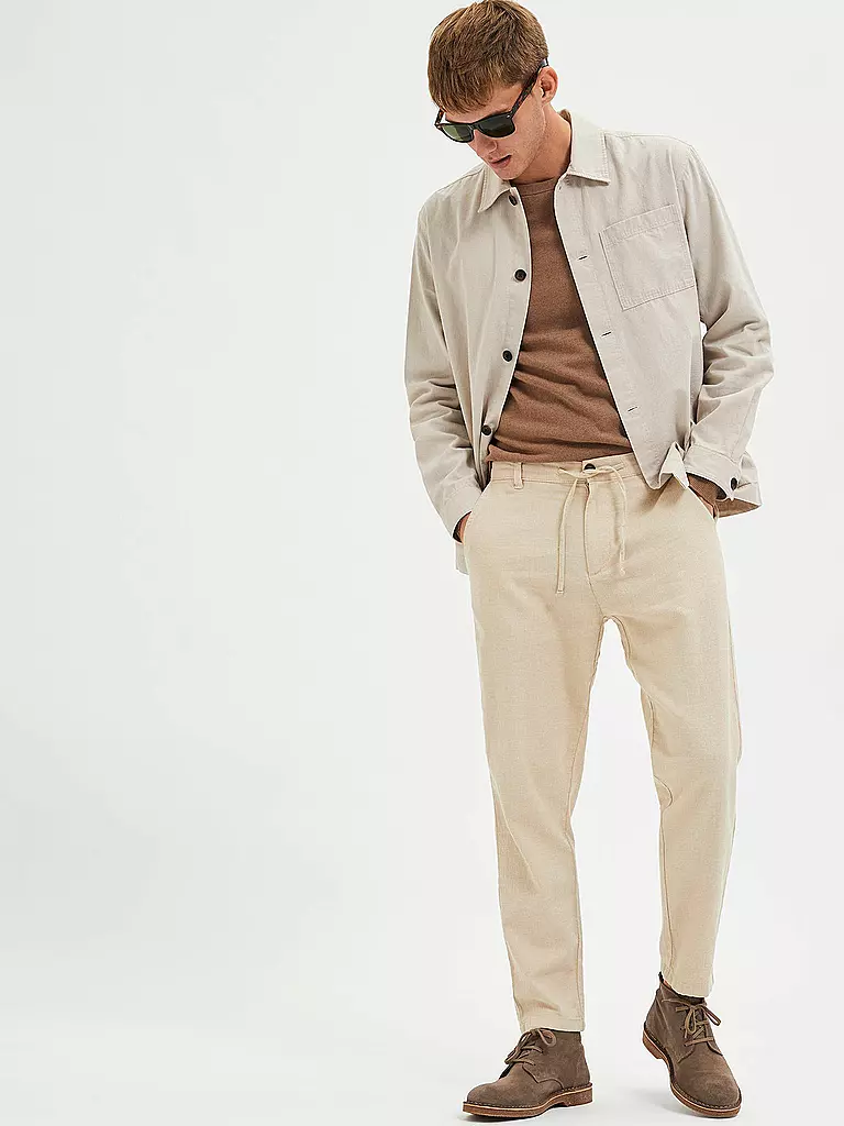 SELECTED | Leinenhose SLHSLIMTAPE | beige