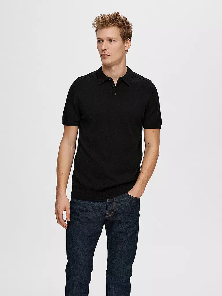 SELECTED | Poloshirt SLHBERG | schwarz