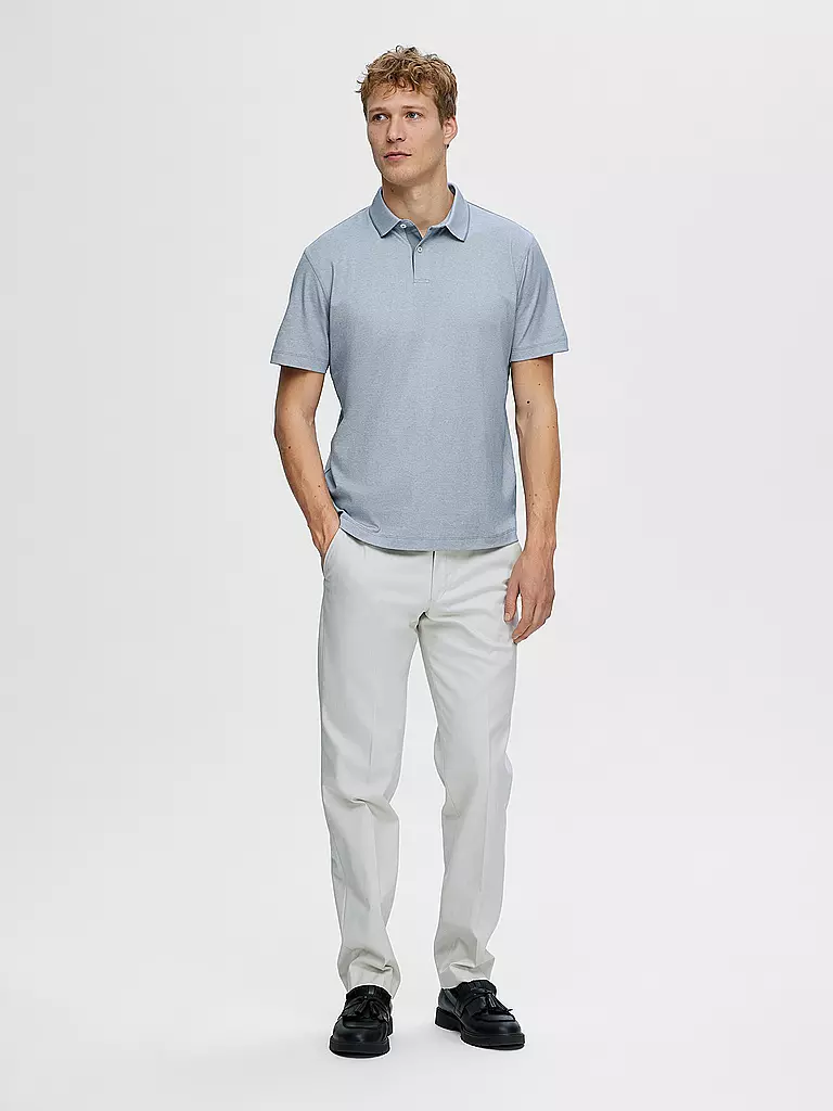 SELECTED | Poloshirt SLHLEROY COOLMAX | hellblau