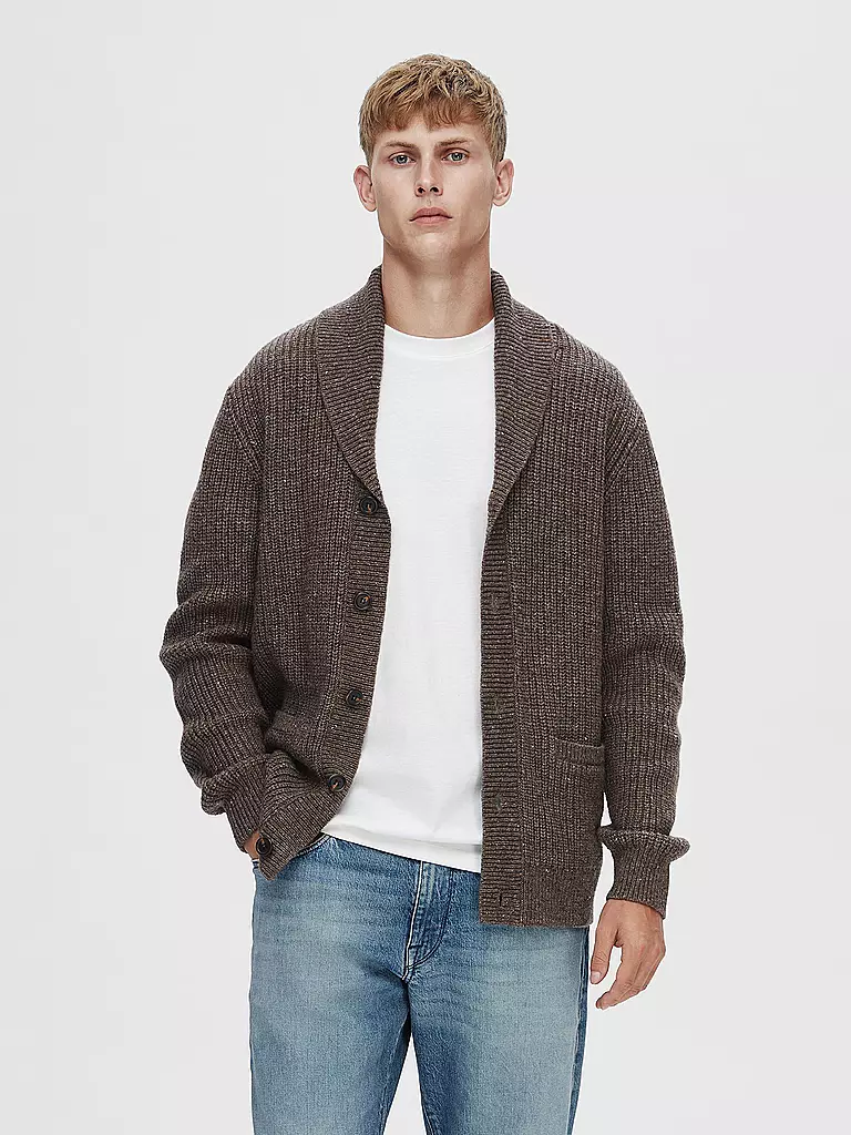 SELECTED | Strickjacke SLHLAND | braun