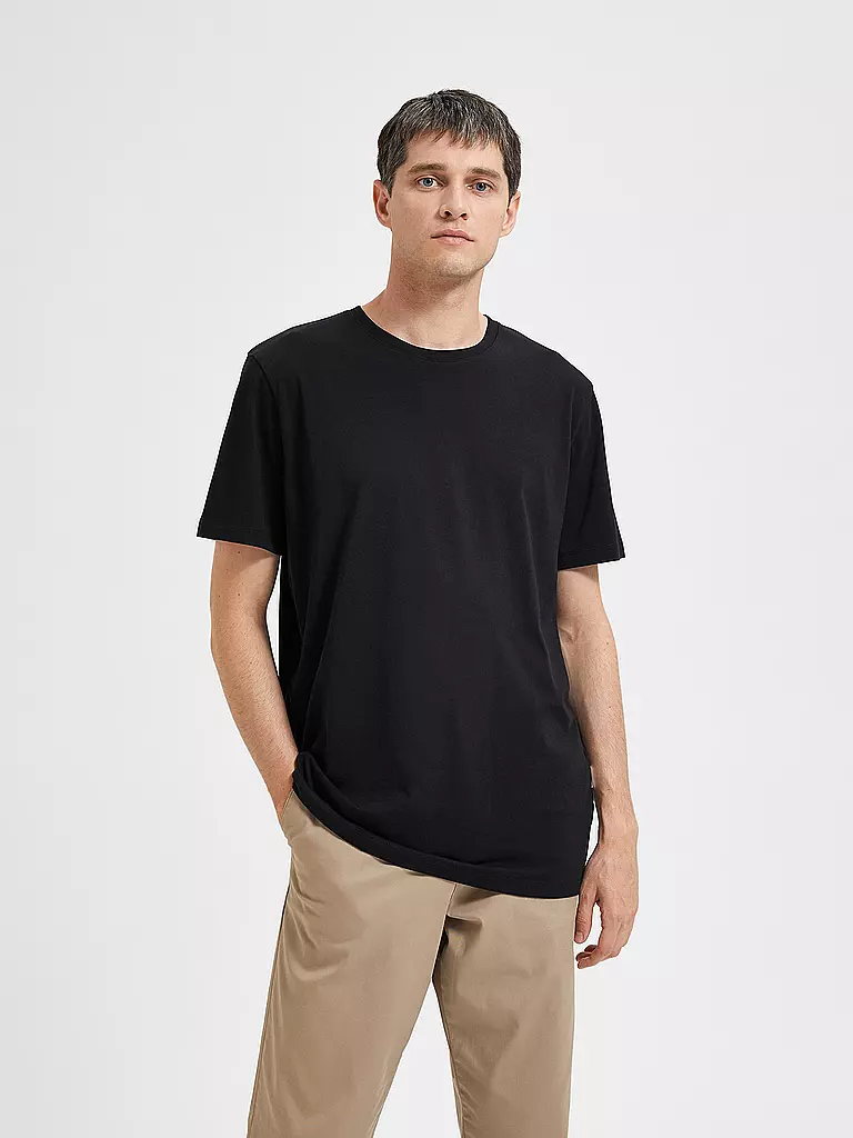 SELECTED | T-Shirt SLHASPEN  | schwarz