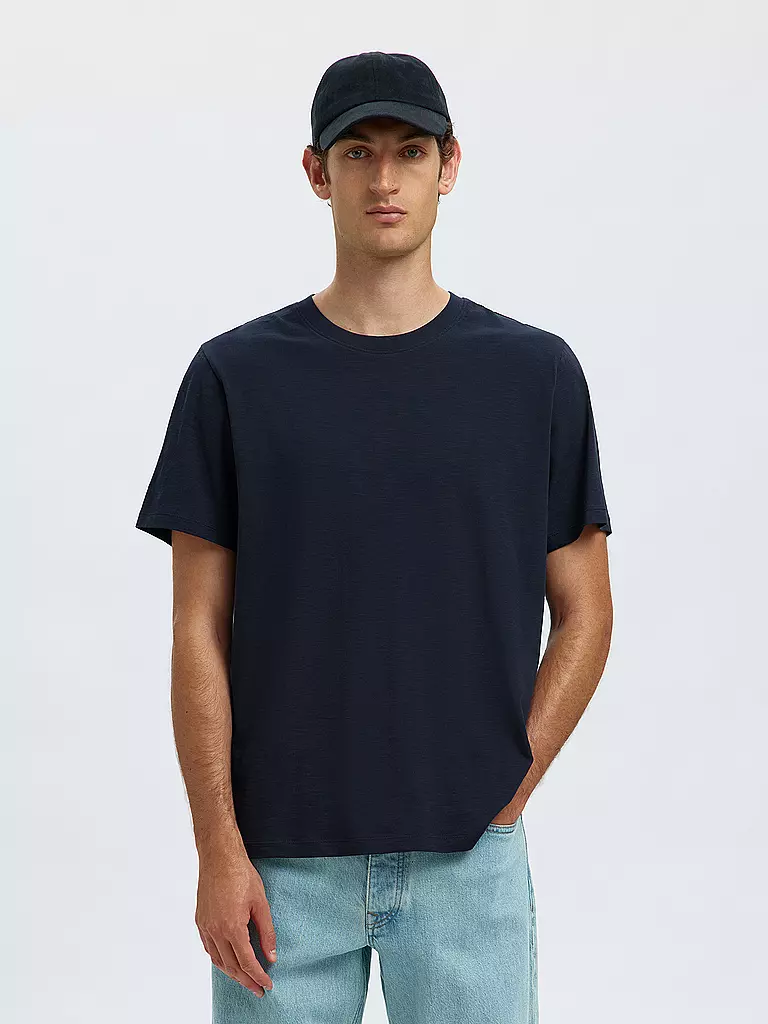 SELECTED | T-Shirt SLHASPEN | blau