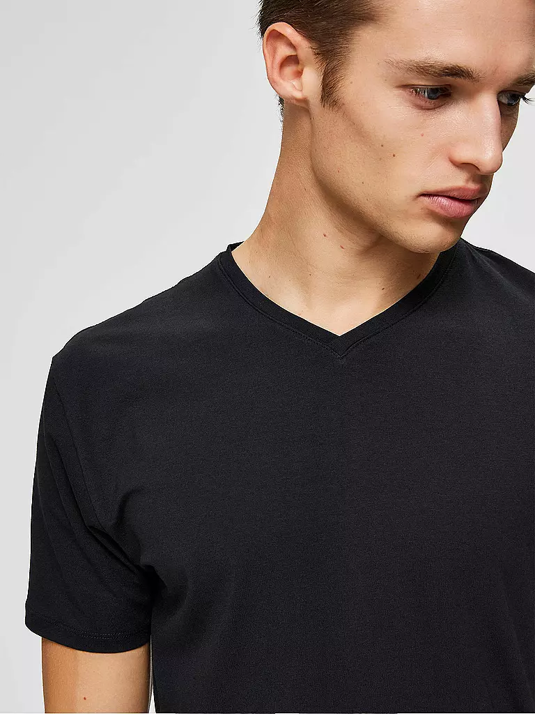 SELECTED | T-Shirt SLHNEWPIMA | schwarz