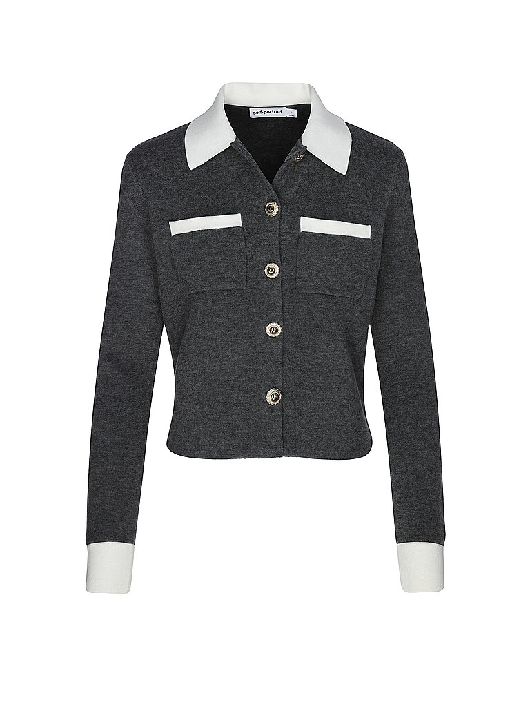 SELF-PORTRAIT Strickjacke grau | XS