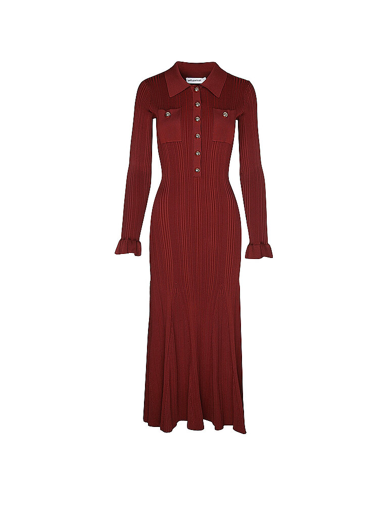 SELF-PORTRAIT Midikleid  dunkelrot | L