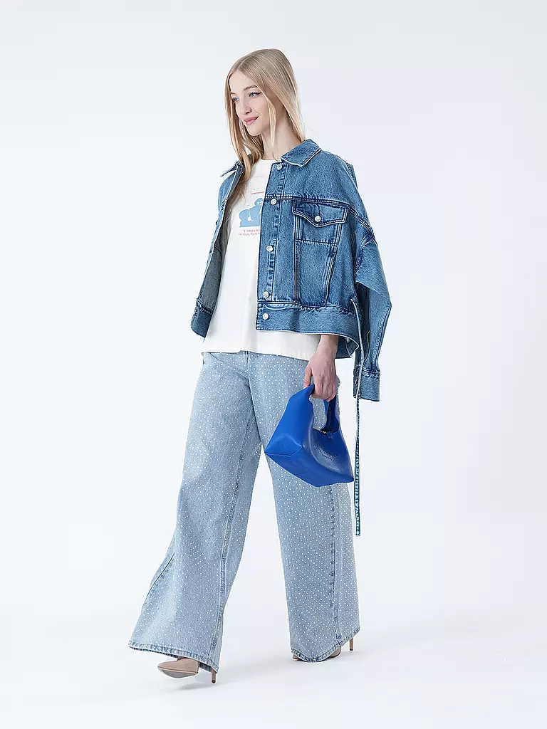 SELF-PORTRAIT | Jeans Wide Leg | hellblau