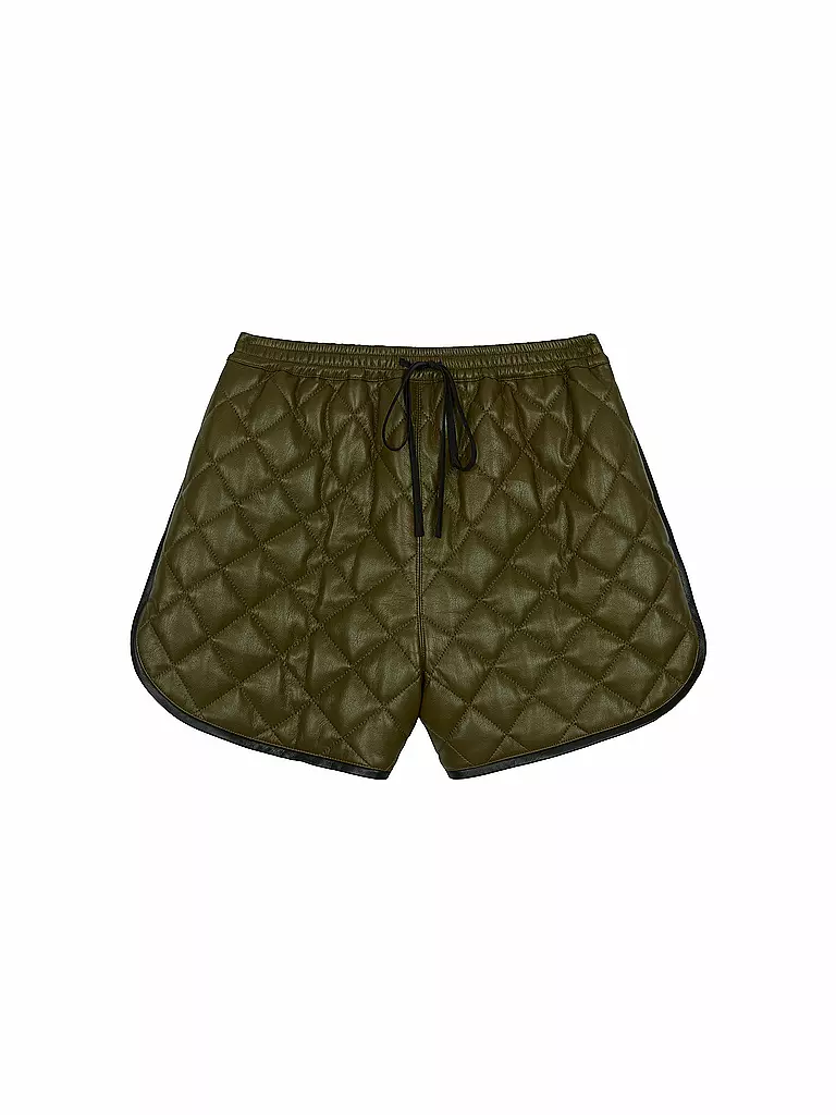 SELF-PORTRAIT | Shorts in Lederoptik | grün