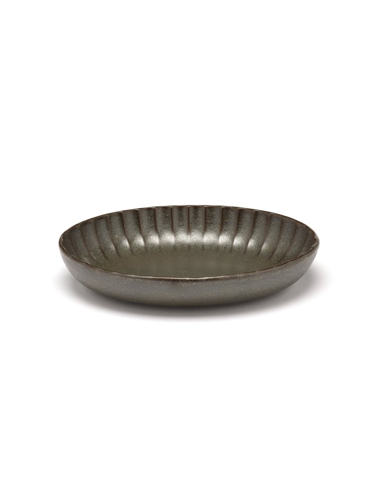 SERAX Schale oval tief Inku 19x13cm Green grau