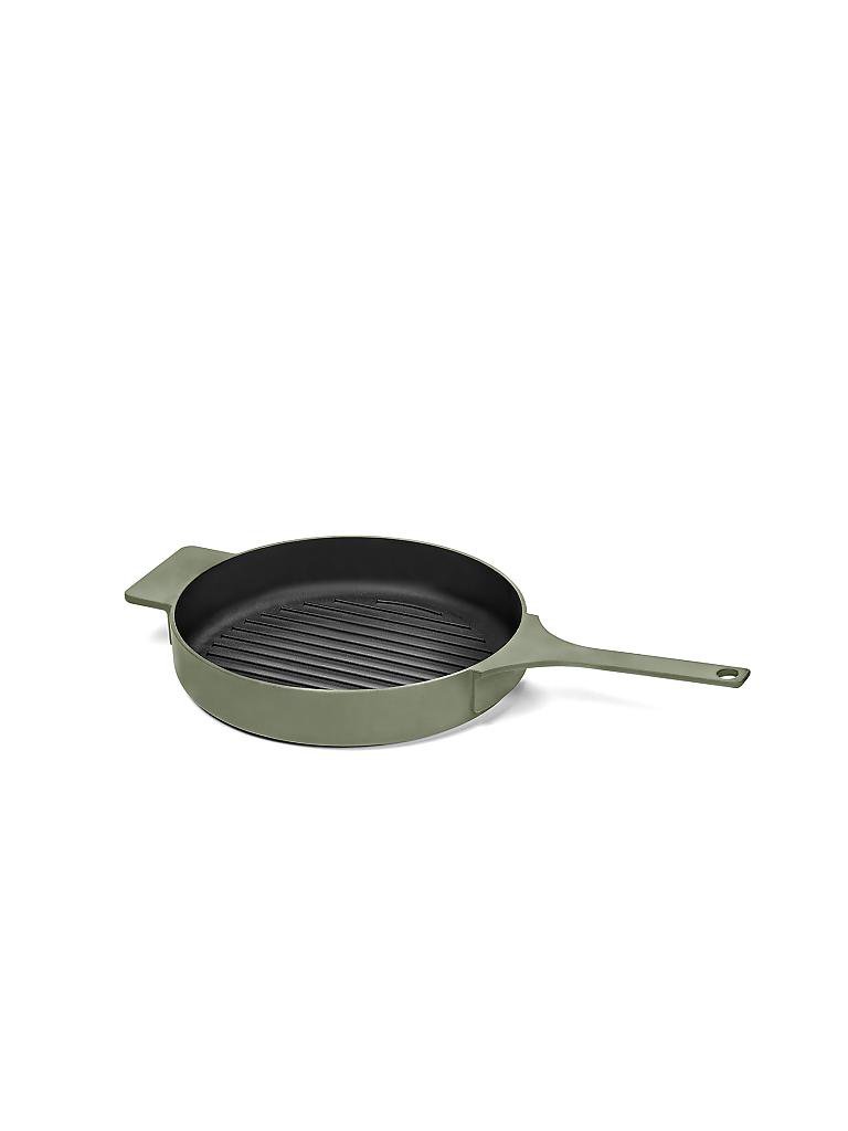 SERAX | Grillpfanne rund "Surface - Enamel Cast Iron" 26cm (Camogreen) | grün