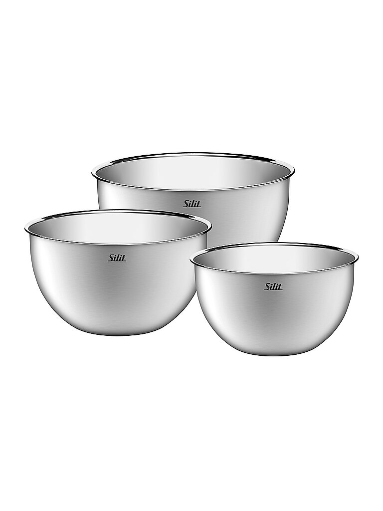 SILIT Küchenschüssel-Set 3tlg Edelstahl silber